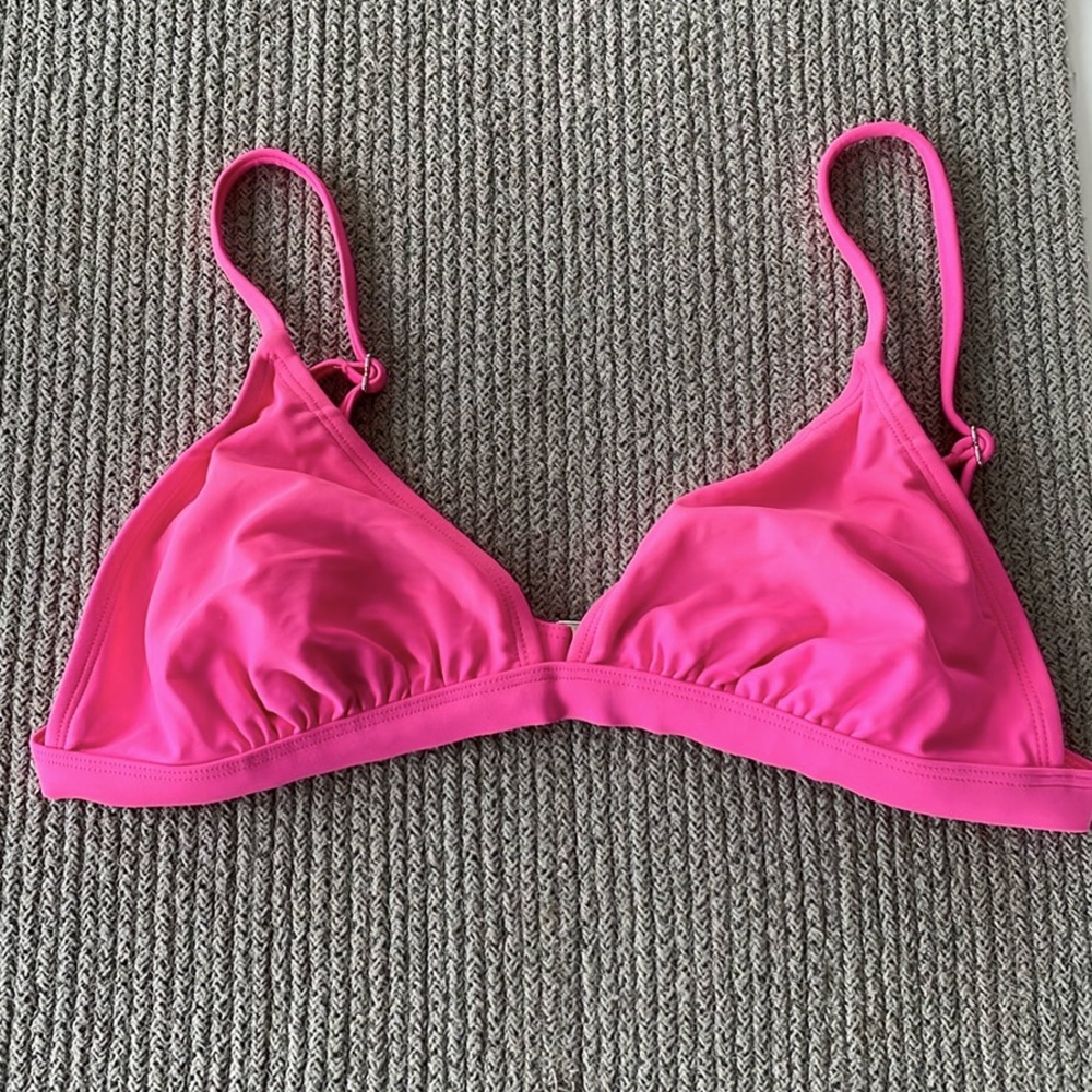 Xhilaration Neon Pink Triangle Bikini Top Size Large